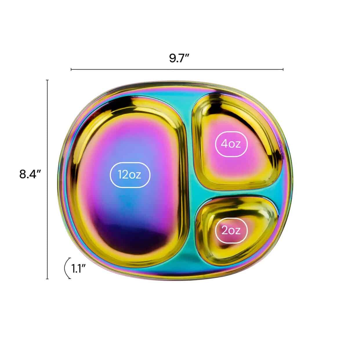 Platos de acero inoxidable Ahimsa para -Arcoíris / 4 Platos - Imagen 8