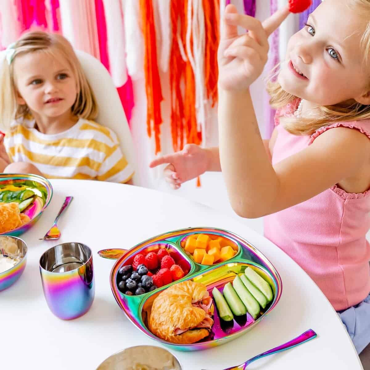 Platos de acero inoxidable Ahimsa para -Arcoíris / 4 Platos - Imagen 10