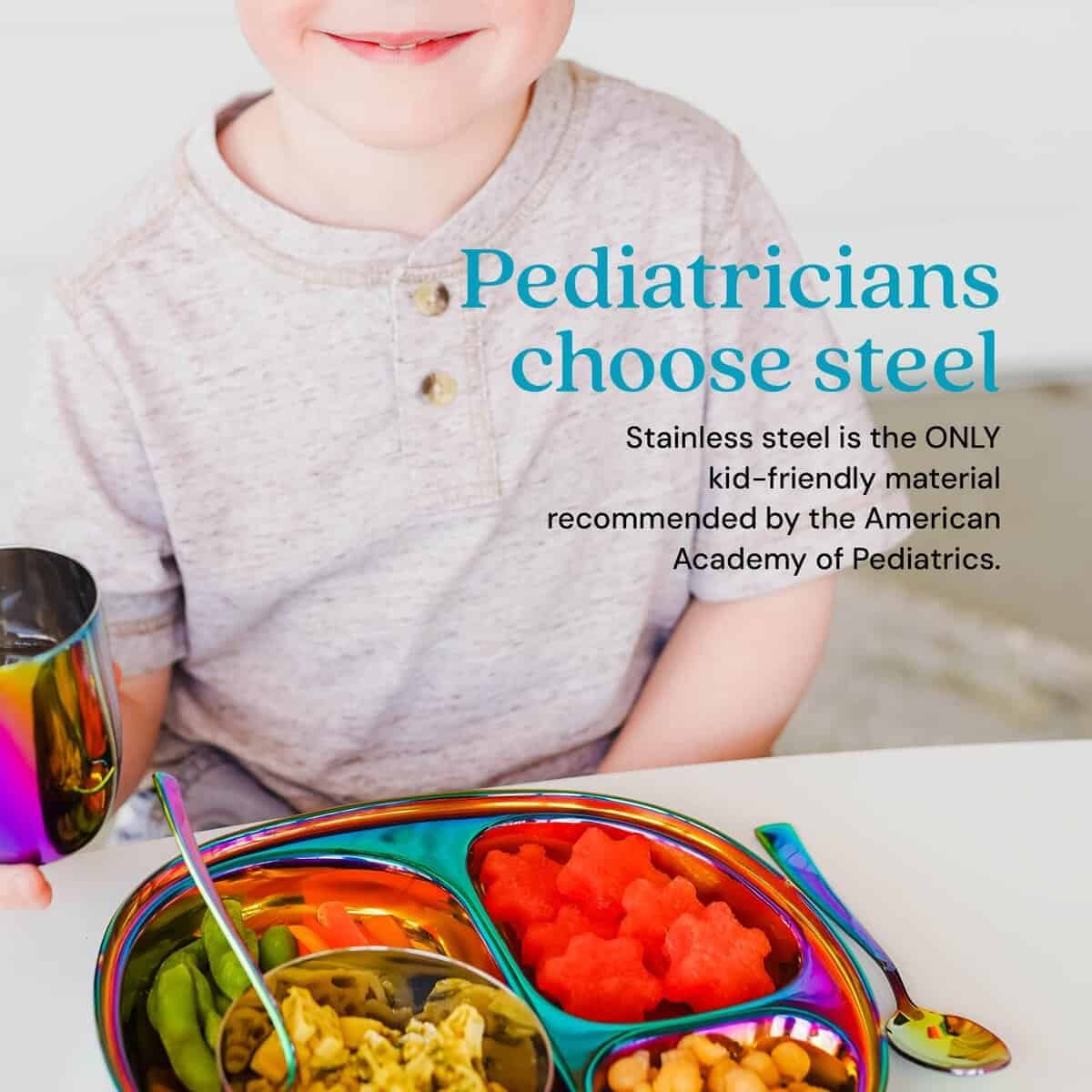 Platos de acero inoxidable Ahimsa para -Arcoíris / 4 Platos - Imagen 4