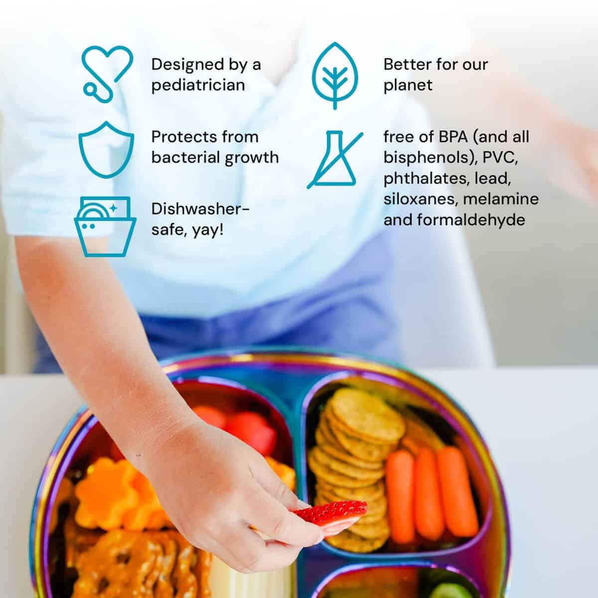 Platos de acero inoxidable Ahimsa para -Arcoíris / 4 Platos - Imagen 6