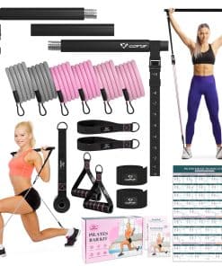 Kit de Barra de Pilates con Bandas de -Negro Jet (20/25/30lb