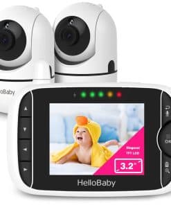 Monitor de bebé de video HelloBaby con 2 cámaras y audio.