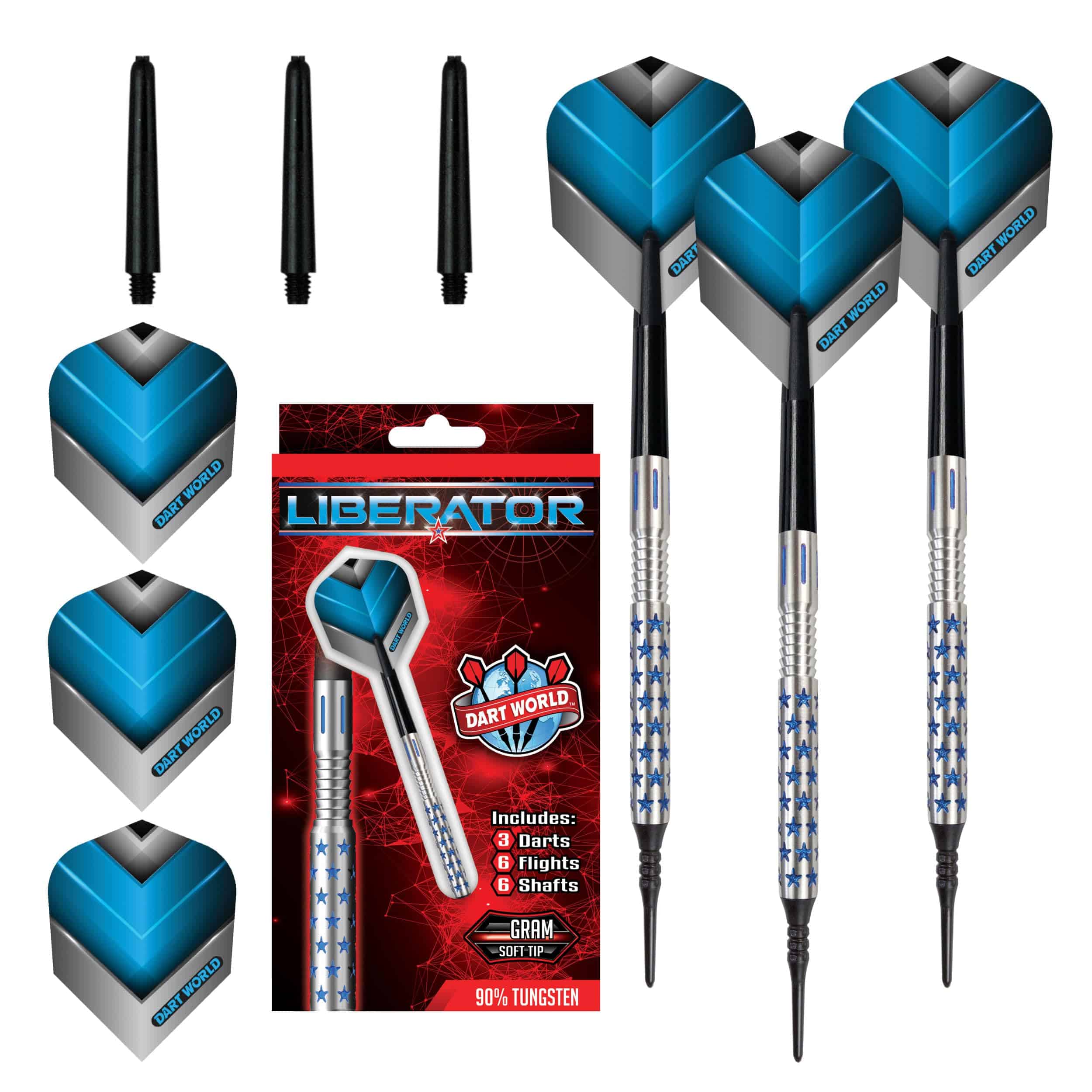 Set de Dardos Dart World Liberator de Punta Suave de