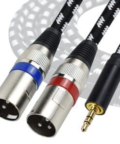 Cable divisor Mugteeve de 3.5 mm a doble XLR macho, 20