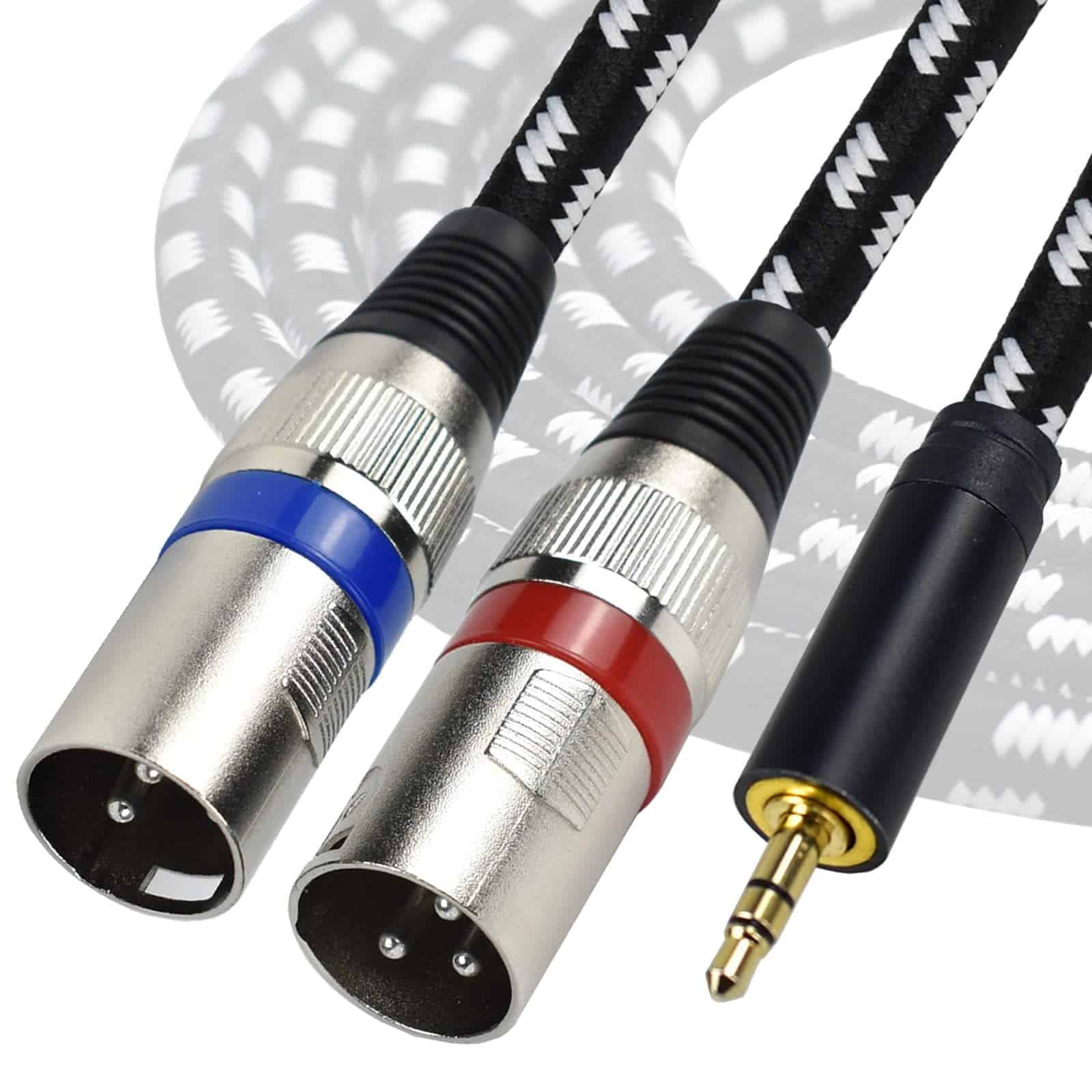 Cable divisor Mugteeve de 3.5 mm a doble XLR macho, 20