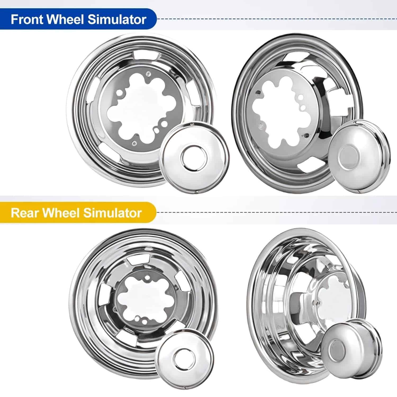 VICOJETOR 4pcs 17 Simuladores de Ruedas Dobles de Acero - Imagen 3
