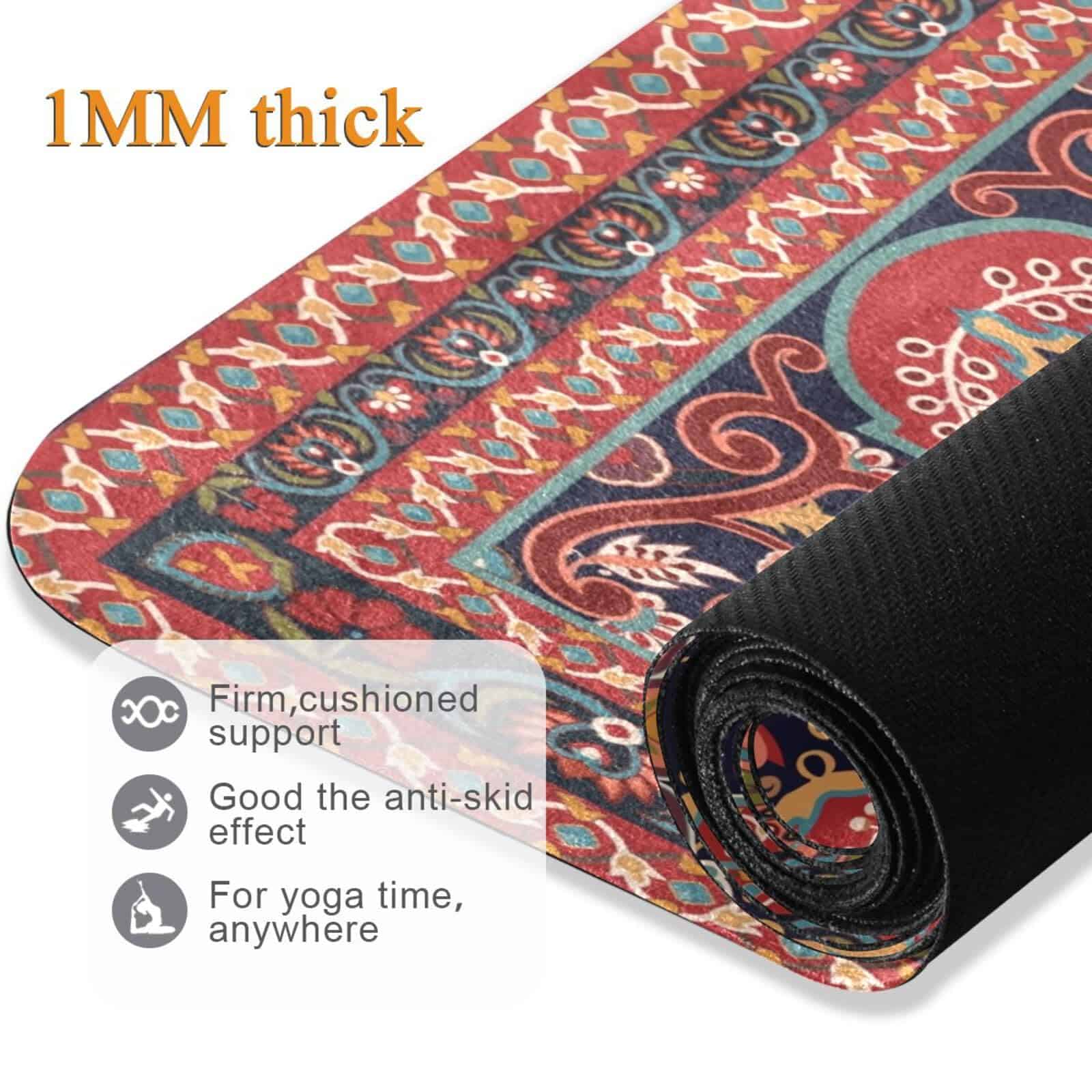 Tapete de Yoga Kigai Diseño Persa Rojo Mat de Fitness - Imagen 6