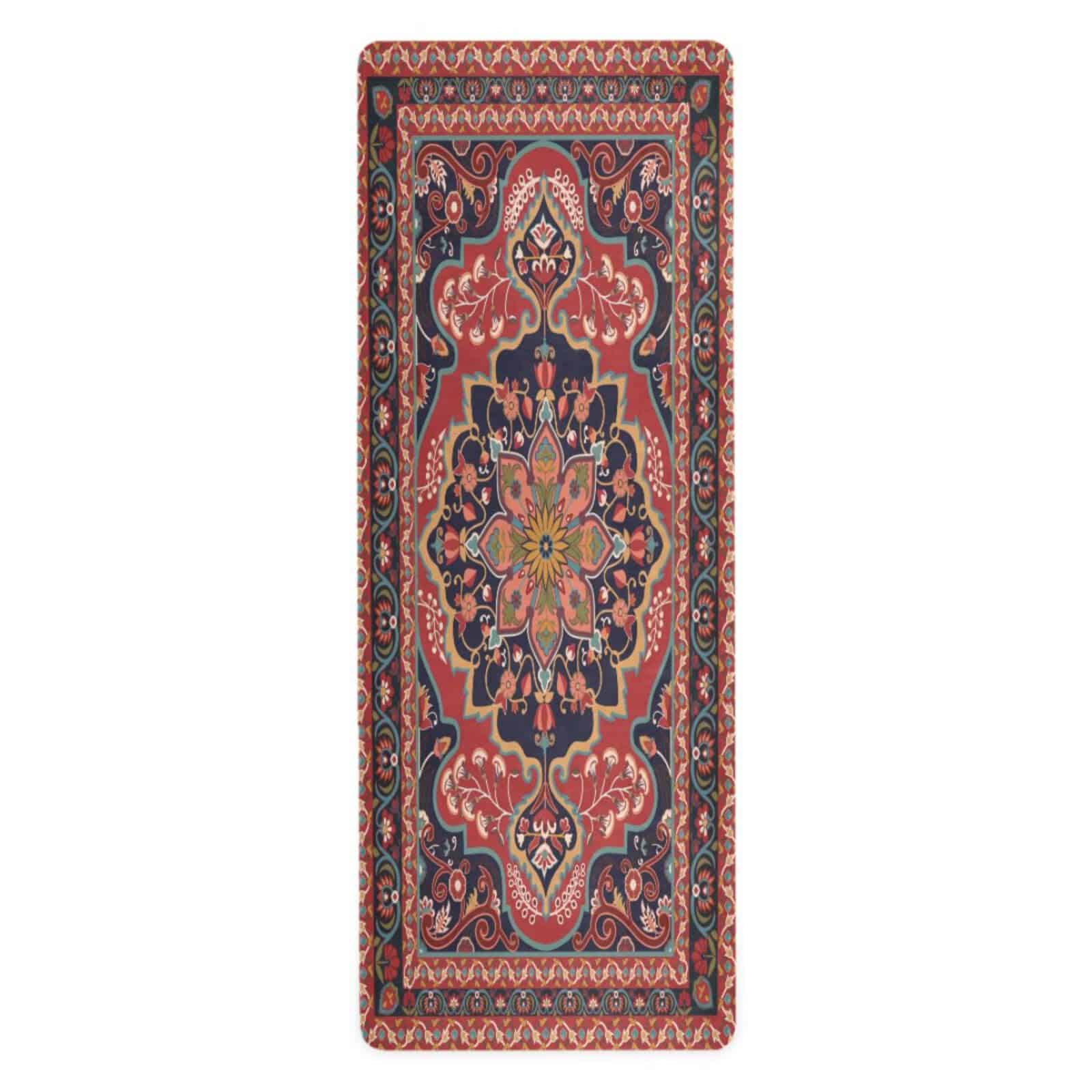 Tapete de Yoga Kigai Diseño Persa Rojo Mat de Fitness