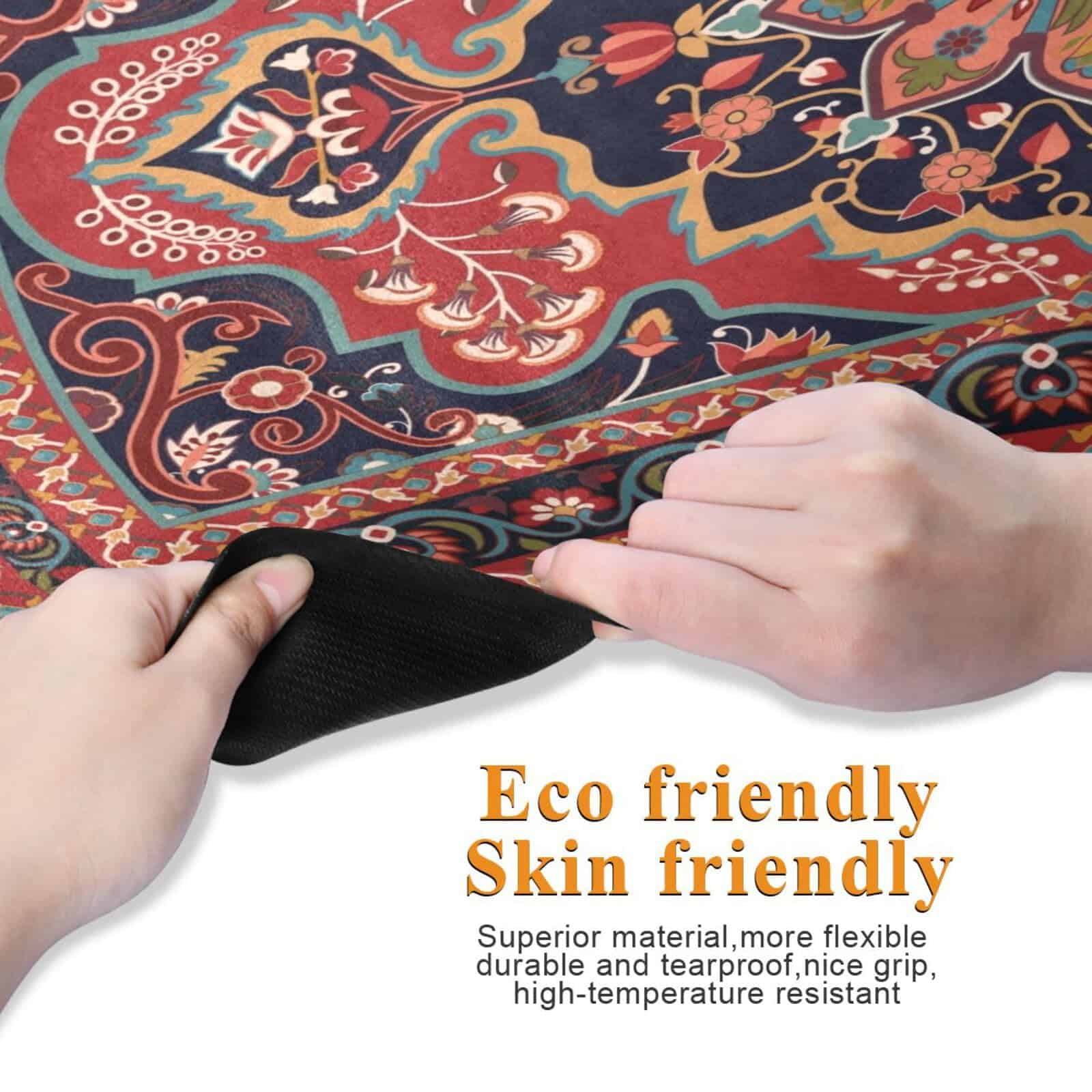 Tapete de Yoga Kigai Diseño Persa Rojo Mat de Fitness - Imagen 4