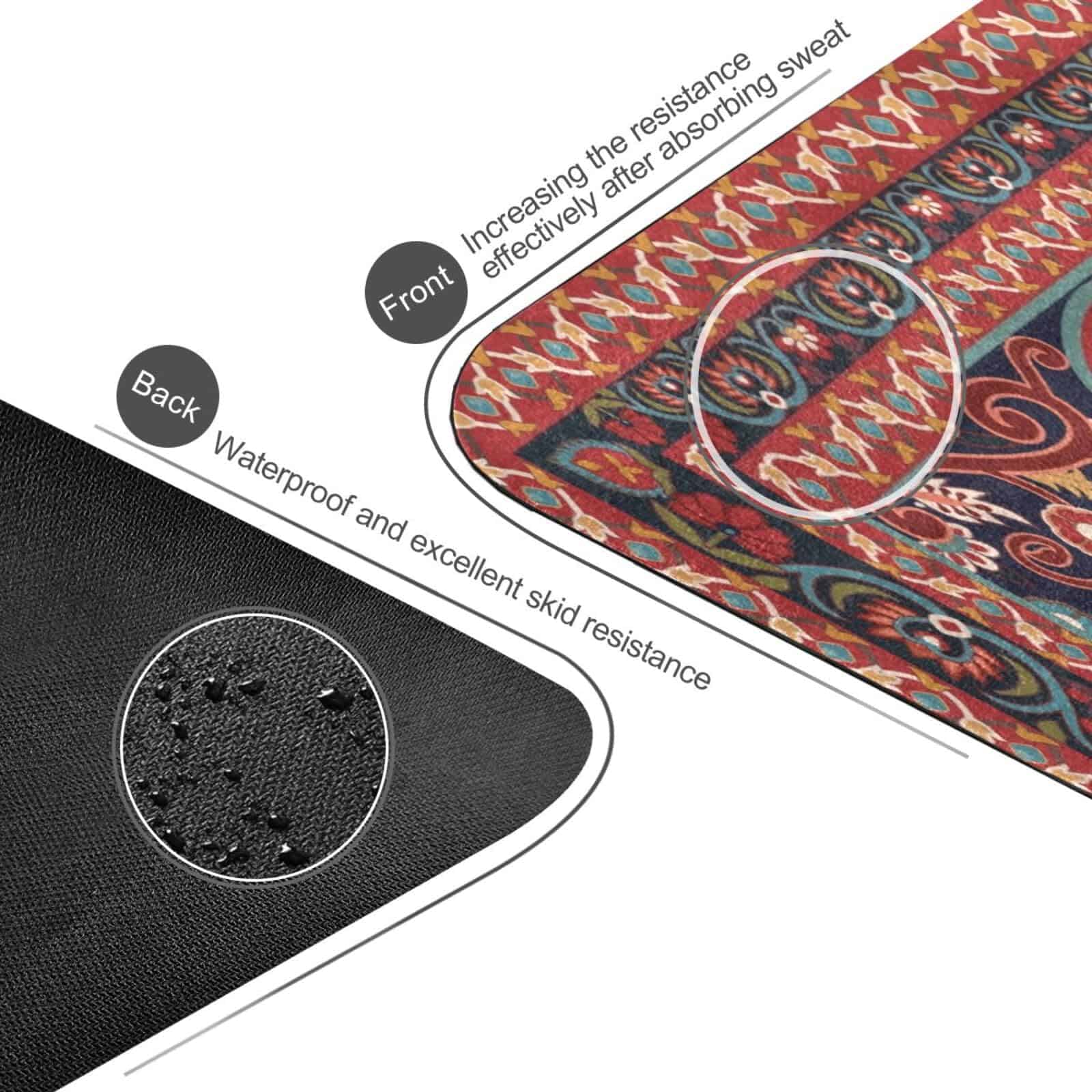 Tapete de Yoga Kigai Diseño Persa Rojo Mat de Fitness - Imagen 5