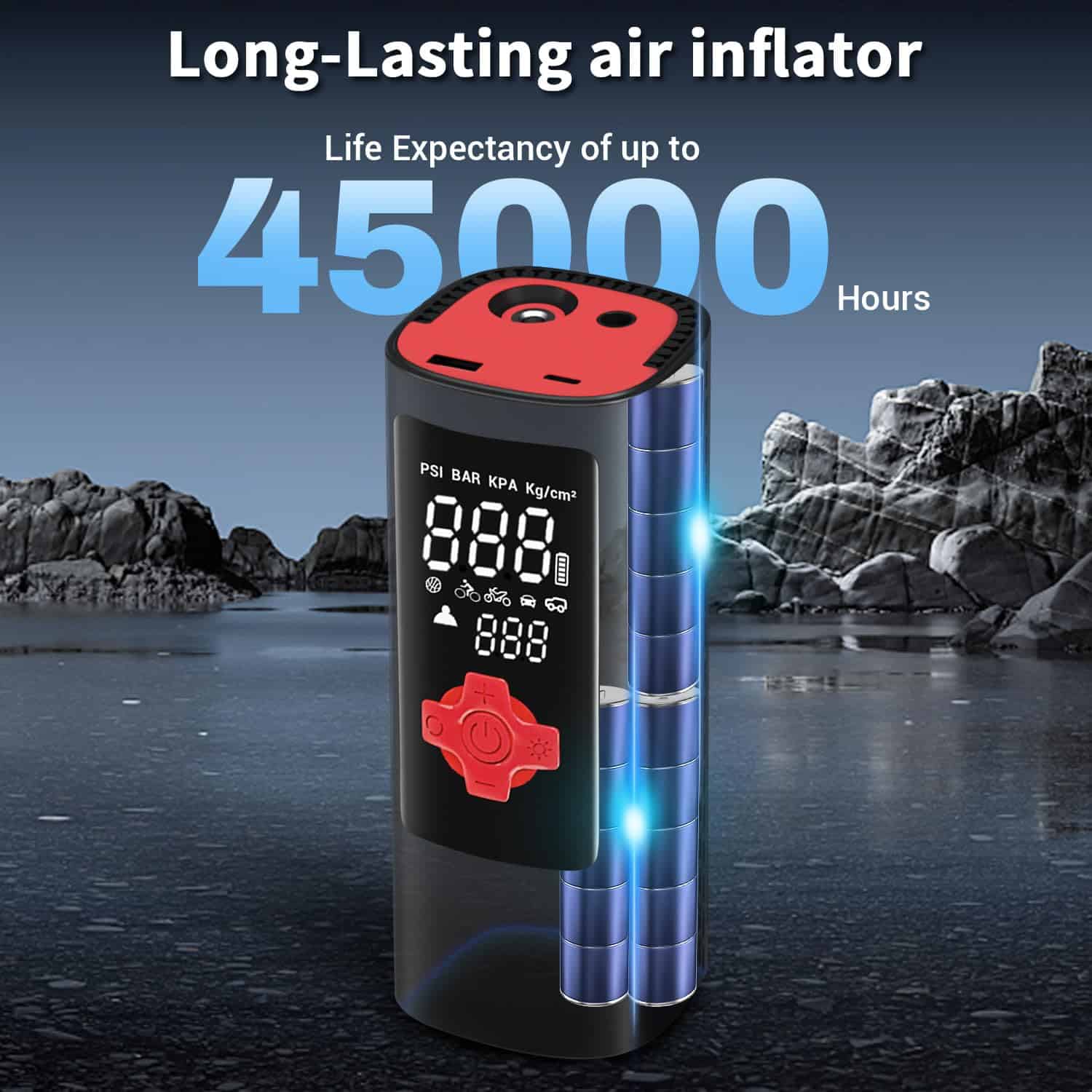 Inflador de neumáticos Compresor de aire portátil- Inflado - Imagen 5