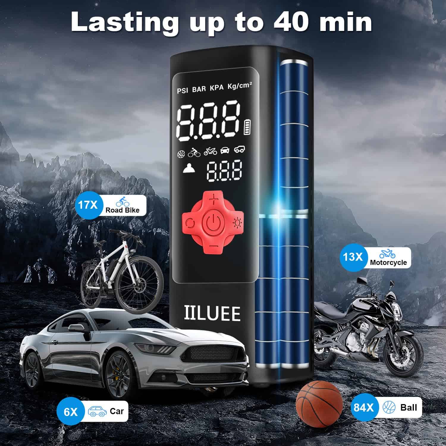 Inflador de neumáticos Compresor de aire portátil- Inflado - Imagen 6