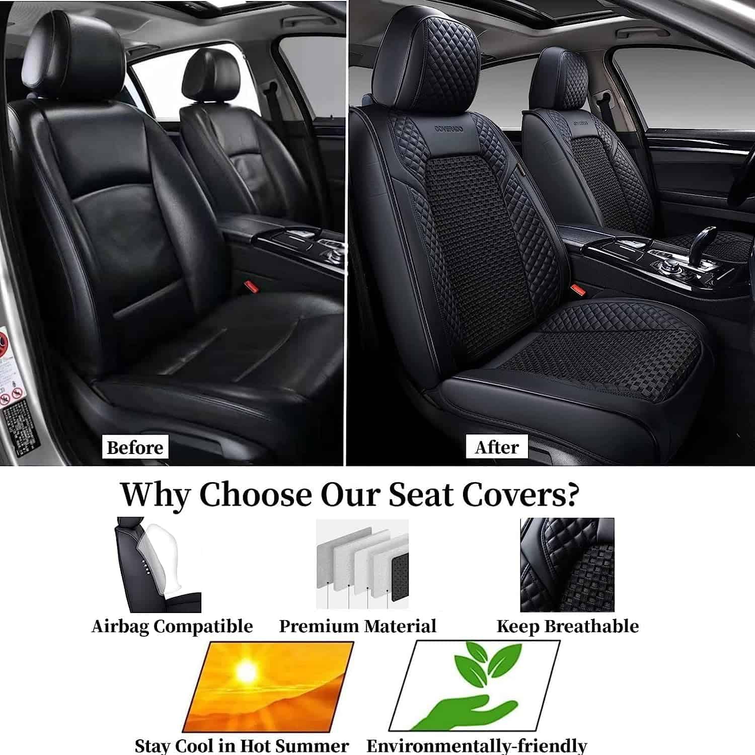 Cubiertas de Asiento para Automóvil, Juego Completo de 5 - Imagen 8