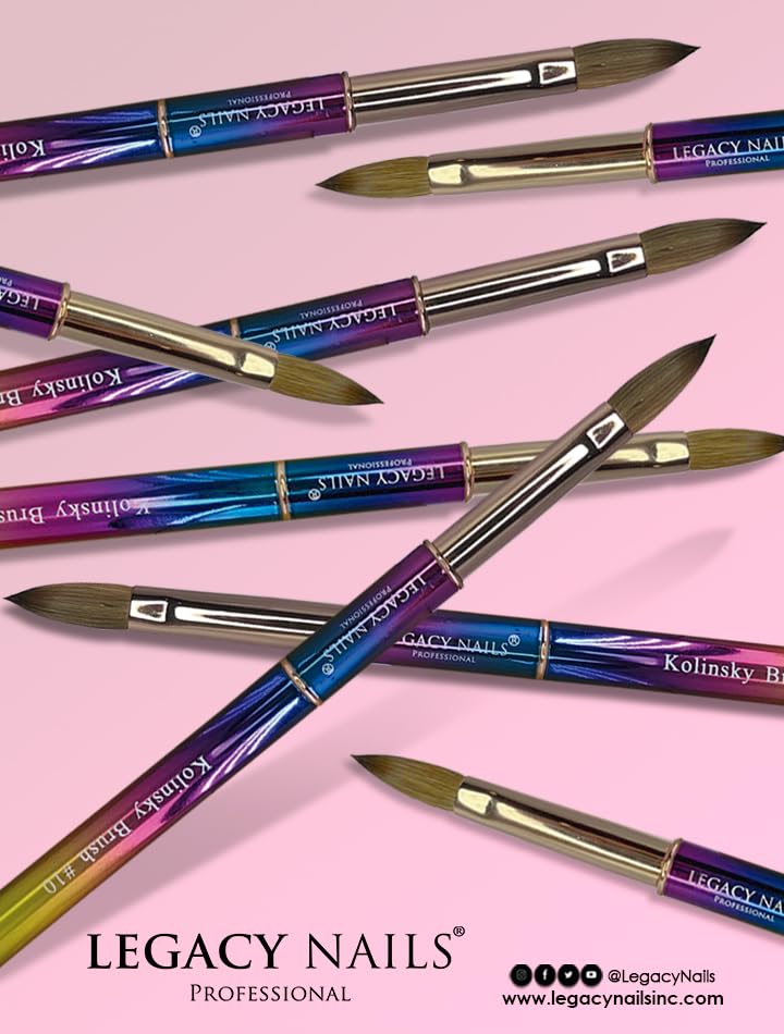 Brocha de uñas profesional Legacy Nails multicolor de pelo - Imagen 7