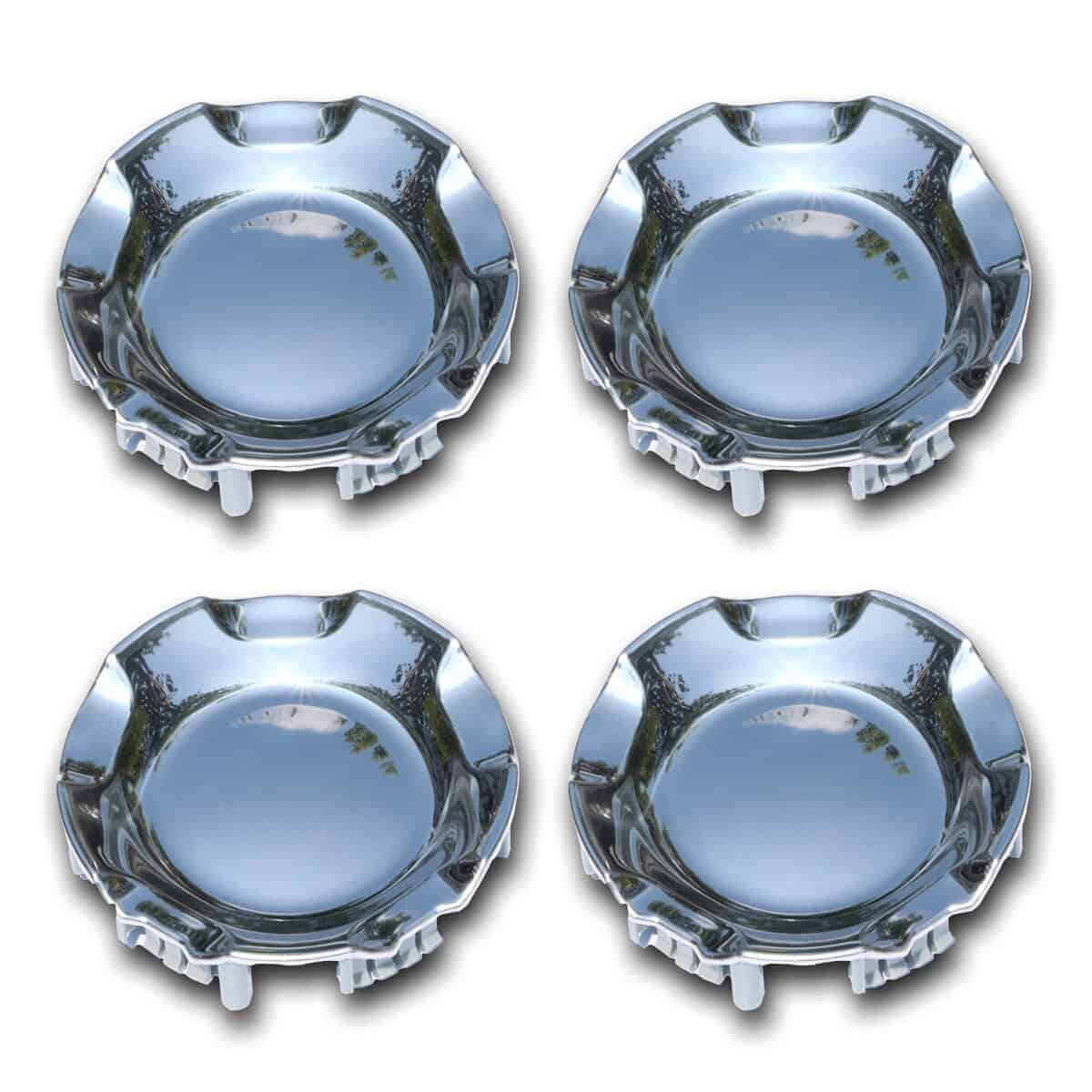 FUSCH 4PCS Tapas centrales de rueda de aluminio pulido