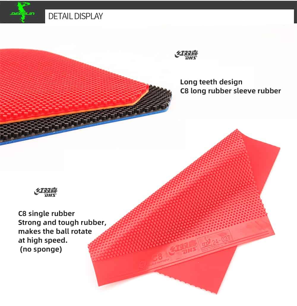 DHS C8(C-8 C8) Goma de Tenis de Mesa con Pimples hacia - Imagen 6
