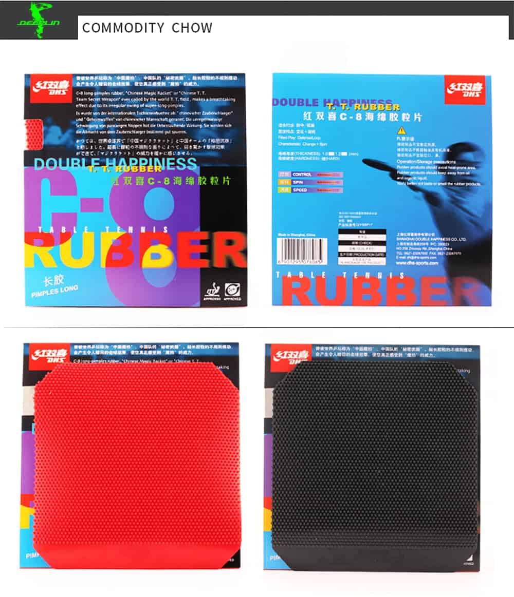 DHS C8(C-8 C8) Goma de Tenis de Mesa con Pimples hacia - Imagen 7