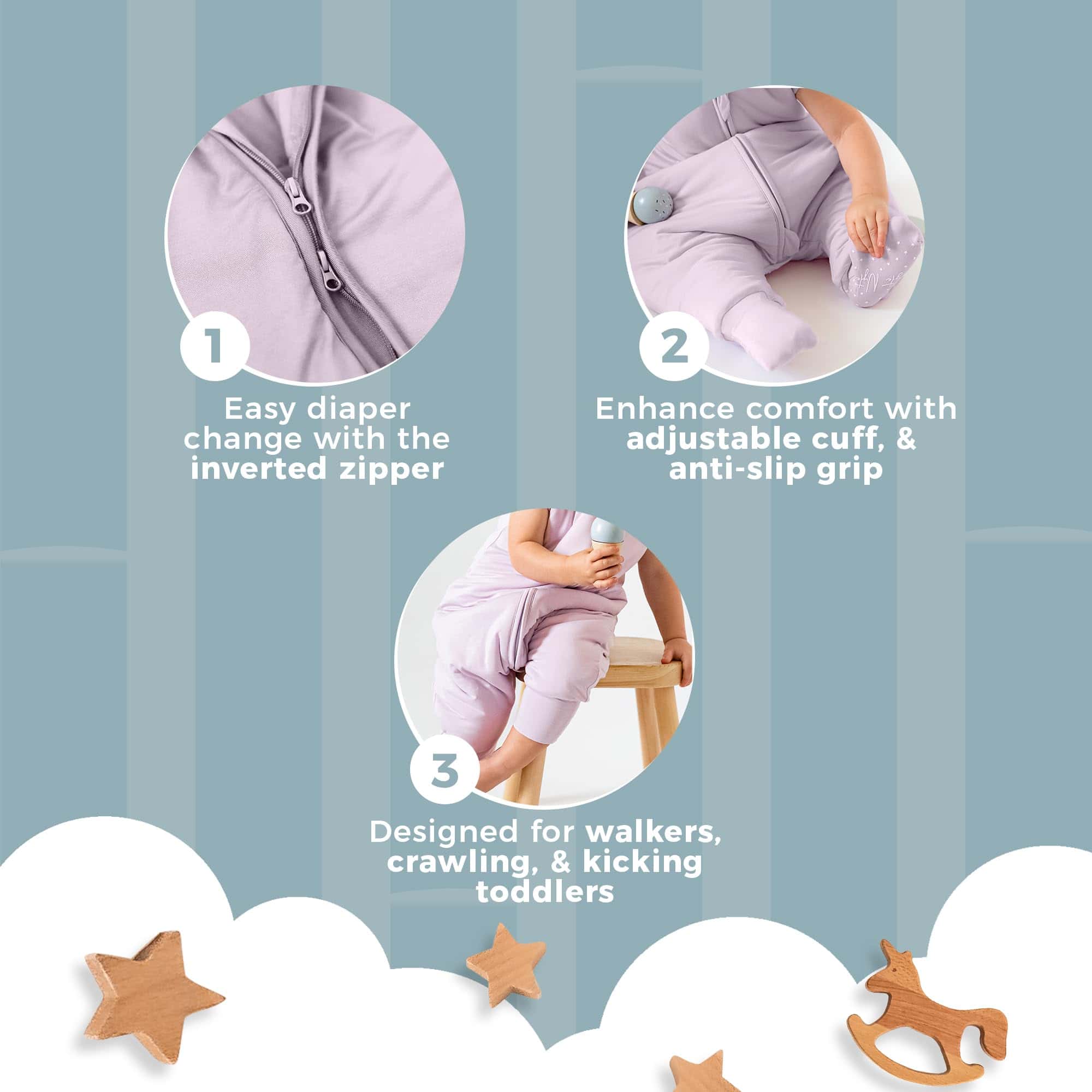 Saco de Dormir Nyte Nyte Baby de 0.5 TOG - Color Orquídea, - Imagen 5