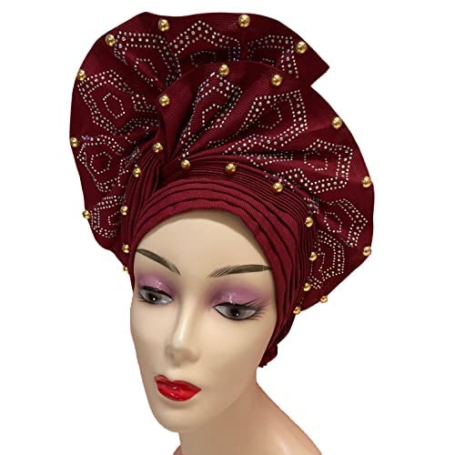 Pañuelo de lujo Aso Oke nigeriano, Diadema africana para
