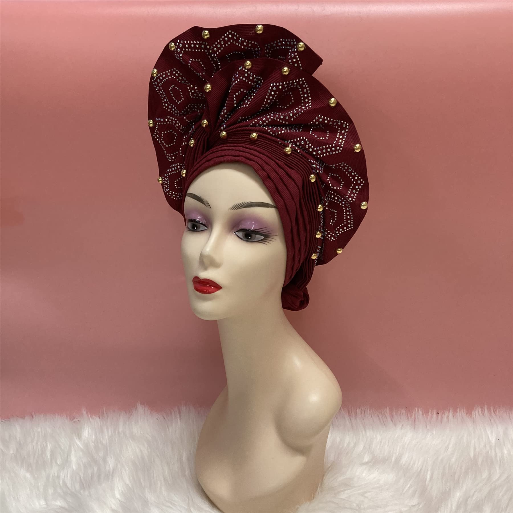 Pañuelo de lujo Aso Oke nigeriano, Diadema africana para - Imagen 3