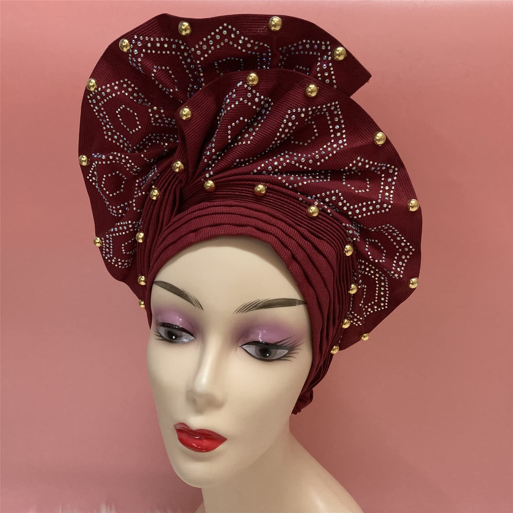 Pañuelo de lujo Aso Oke nigeriano, Diadema africana para - Imagen 4