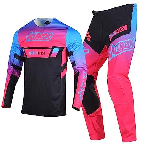 Conjunto de Jersey y Pantalones de Motocross -Azul Rosa