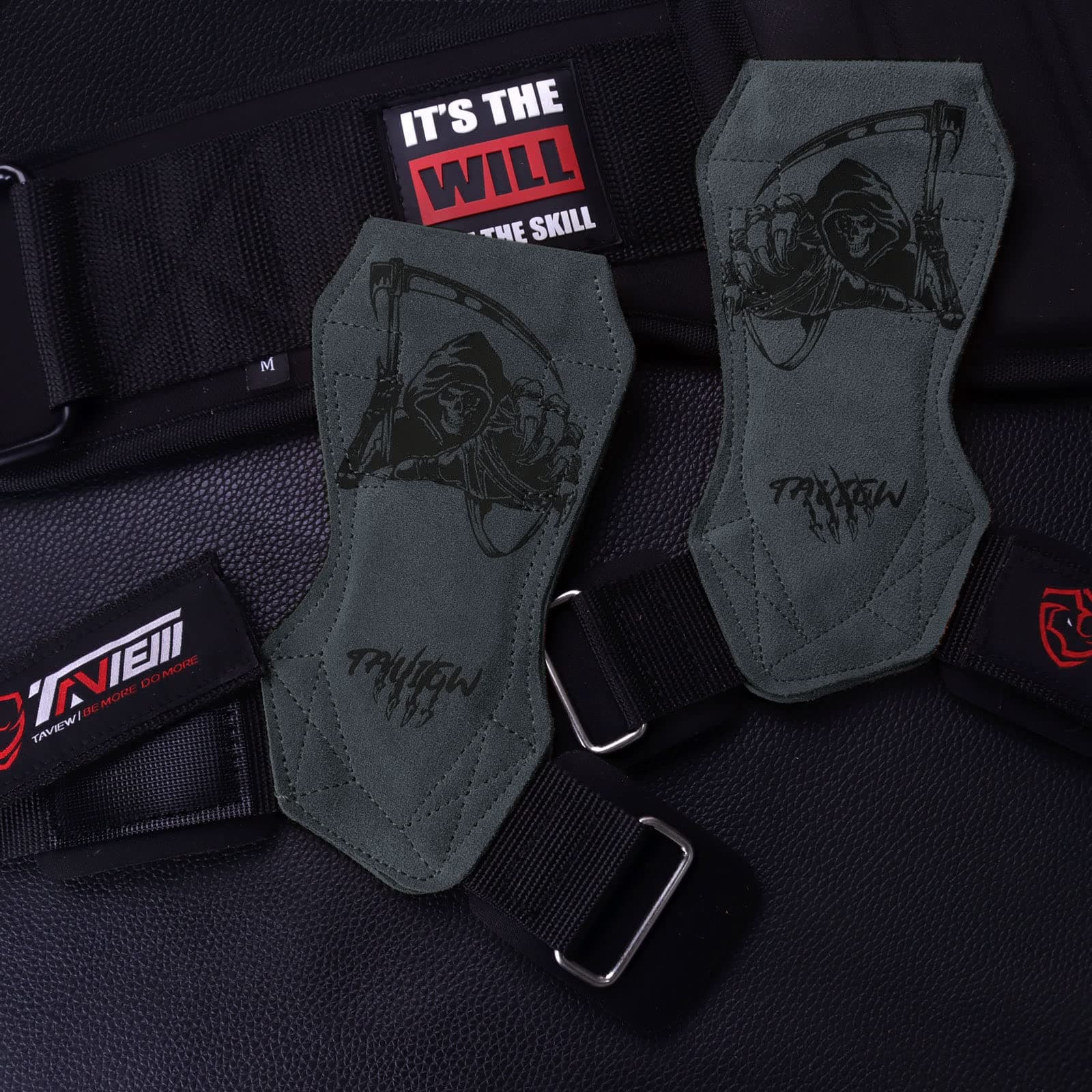 Correas de muñeca para levantamiento de pesas -gris - Imagen 4