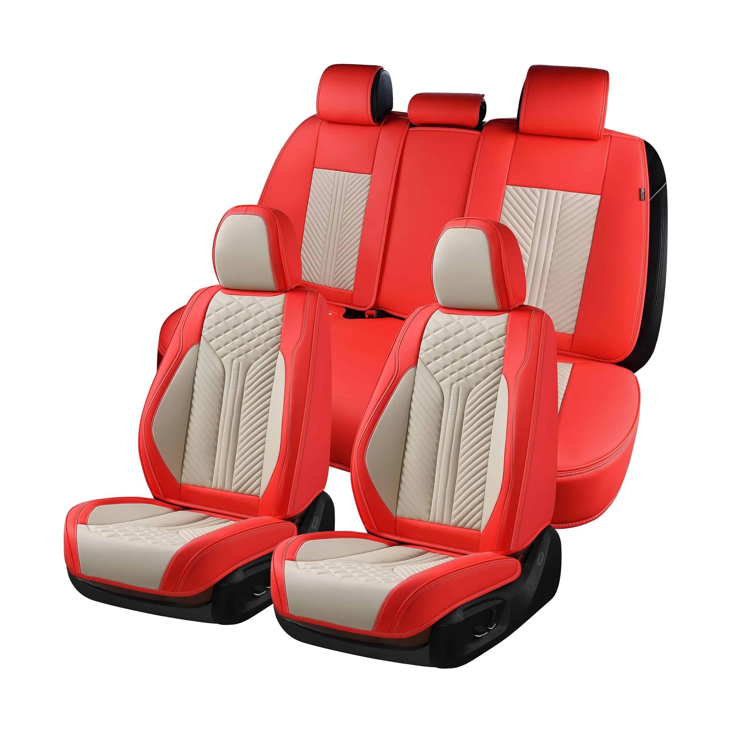 Cubiertas de Asiento de Cuero Coverado Juego Completo, 5