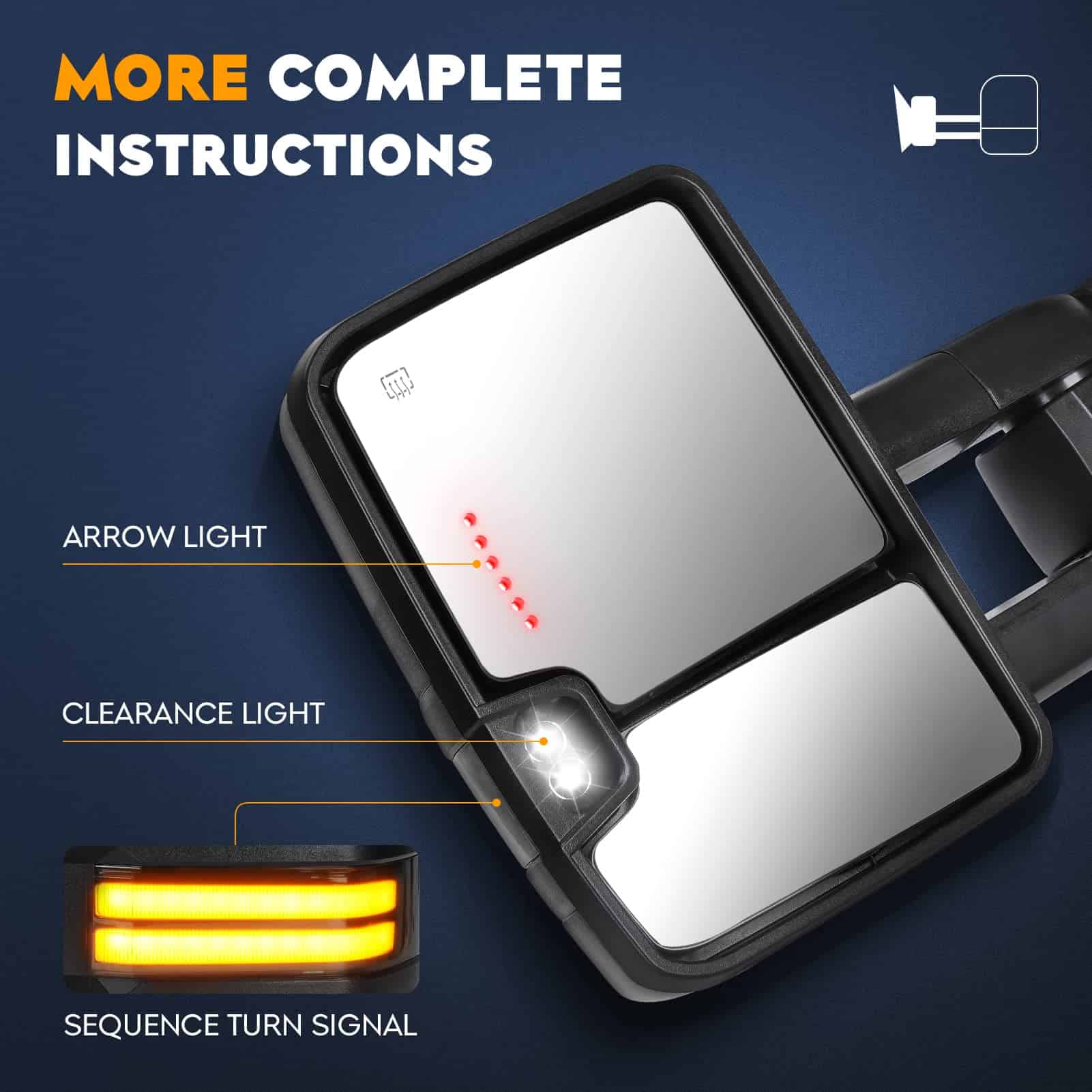 Espejos de Remolque con Calefacción para Toyota Tundra - Imagen 4