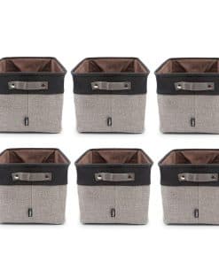 Cesto de almacenamiento de lino HYGGE+ 15.8" x 12.5" x 10"