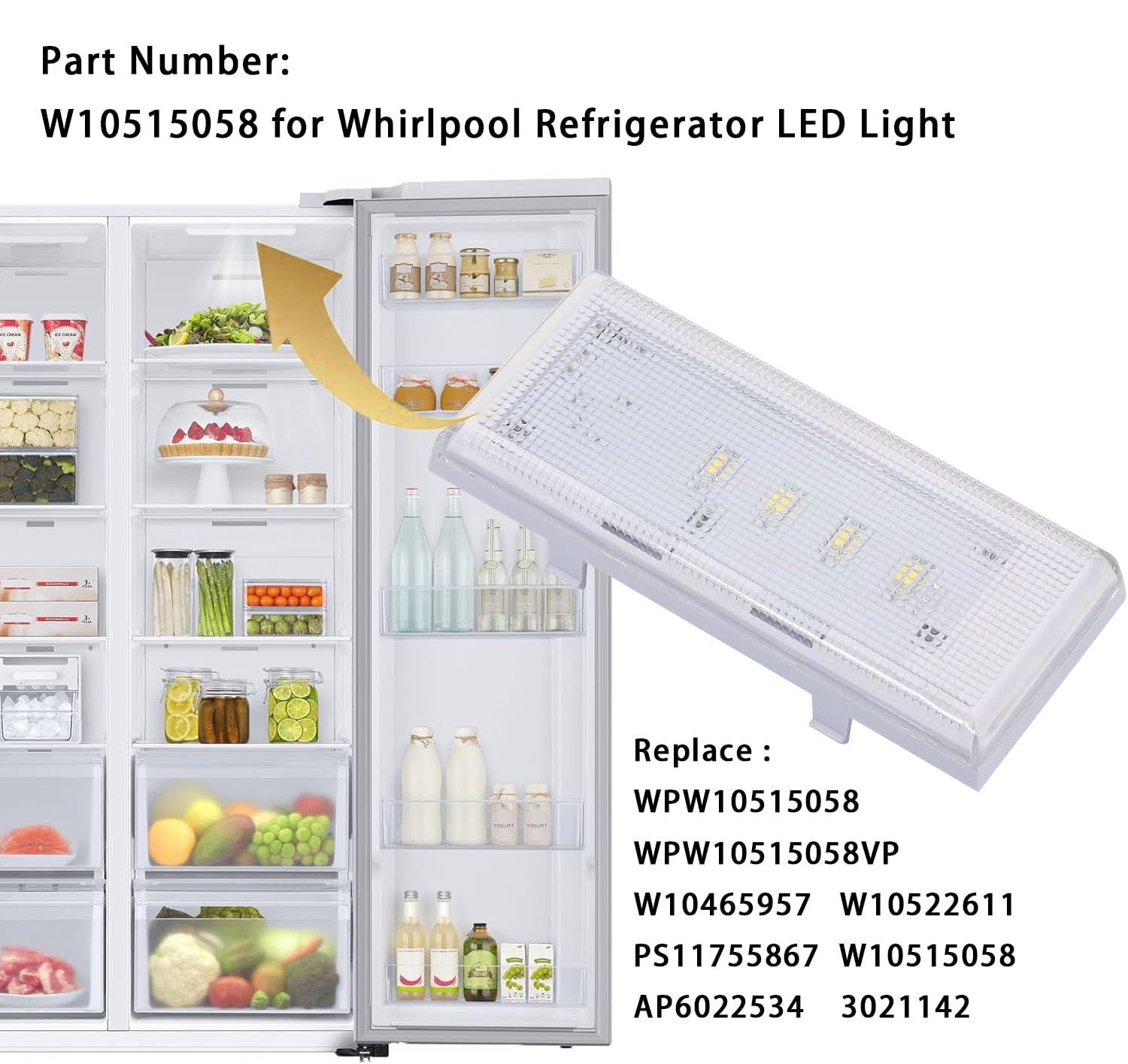 W10515058 para Refrigerador Whirlpool Luz LED WPW10515058 - Imagen 5