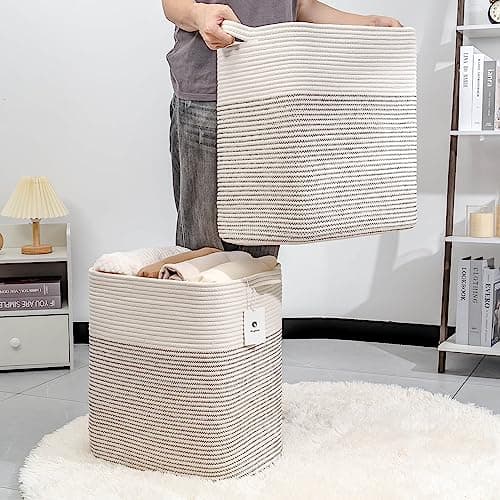 Cestas de Almacenamiento Laughbird para -Blanco/Línea Negra - Imagen 3