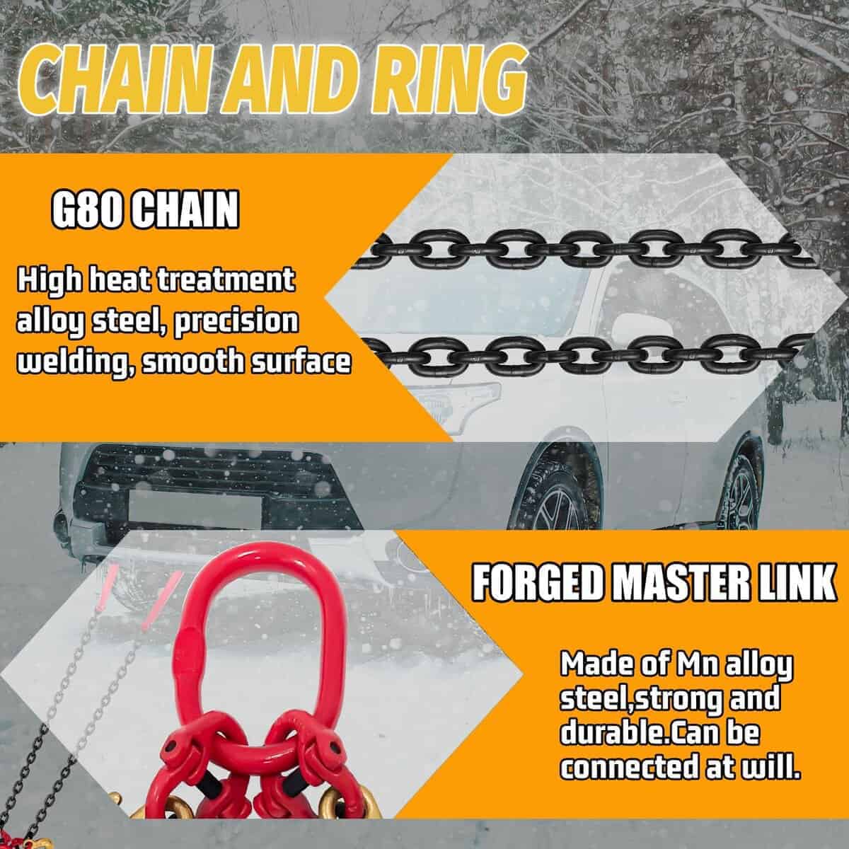 Cadena de remolque en V con eslabón de cadena de transporte - Imagen 4