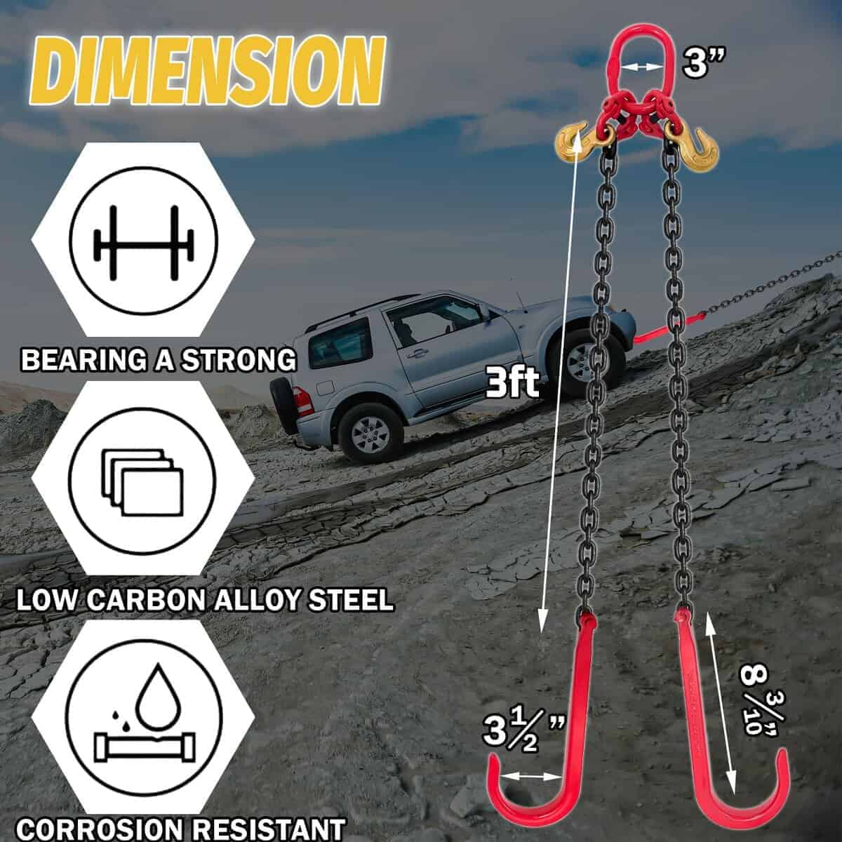 Cadena de remolque en V con eslabón de cadena de transporte - Imagen 7