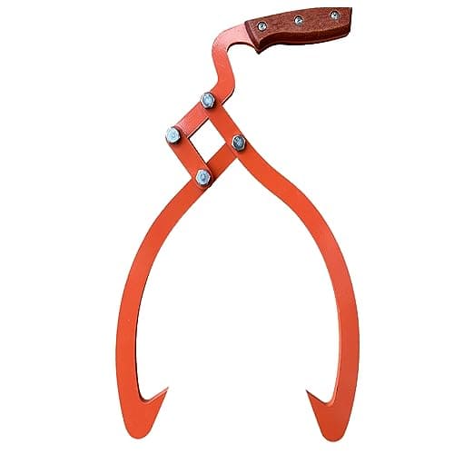 Pinzas para mover troncos con 2 garras y mango de madera
