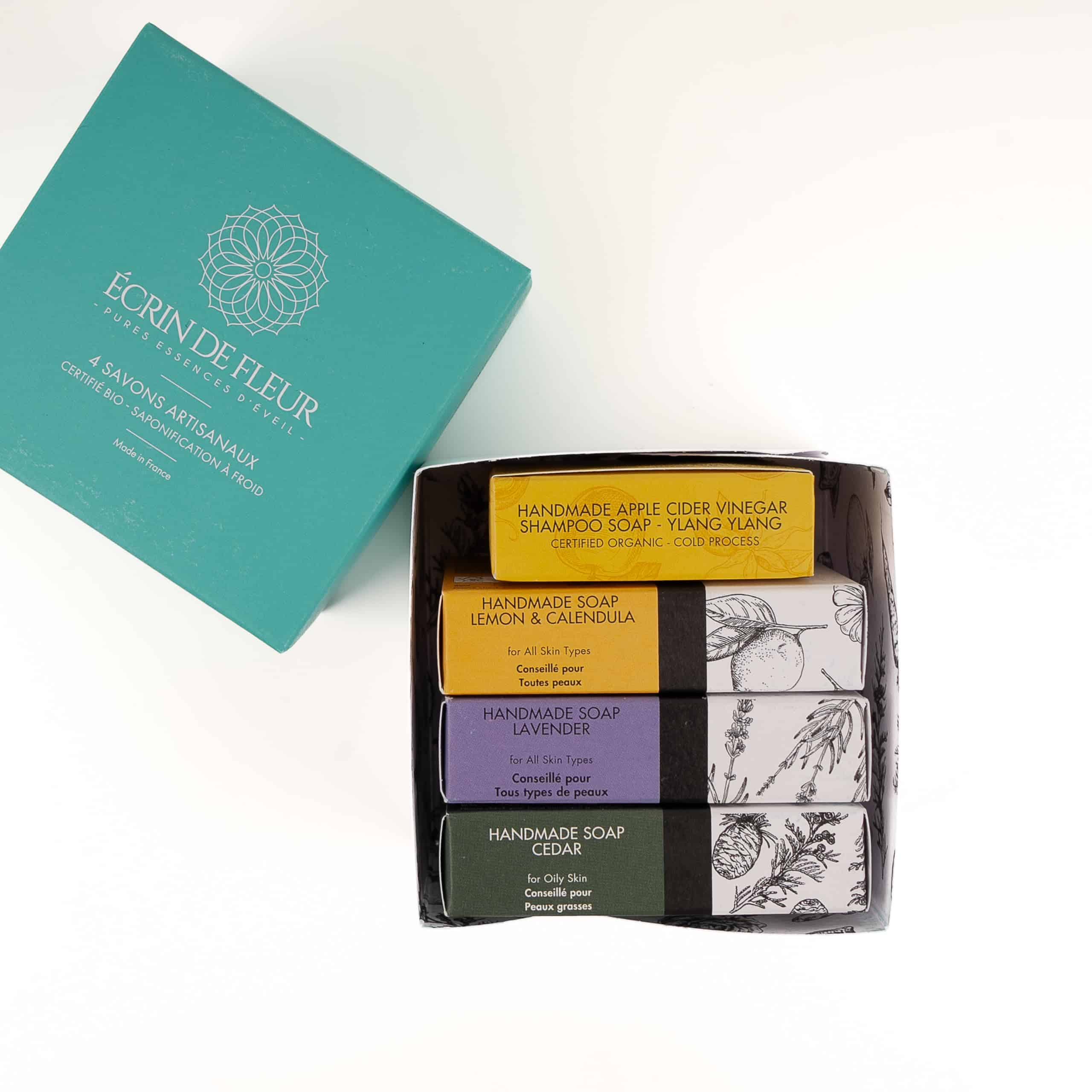 Jabón Orgánico Artesanal 4-pack (Cedro 3.2 oz, Lavanda 3.2