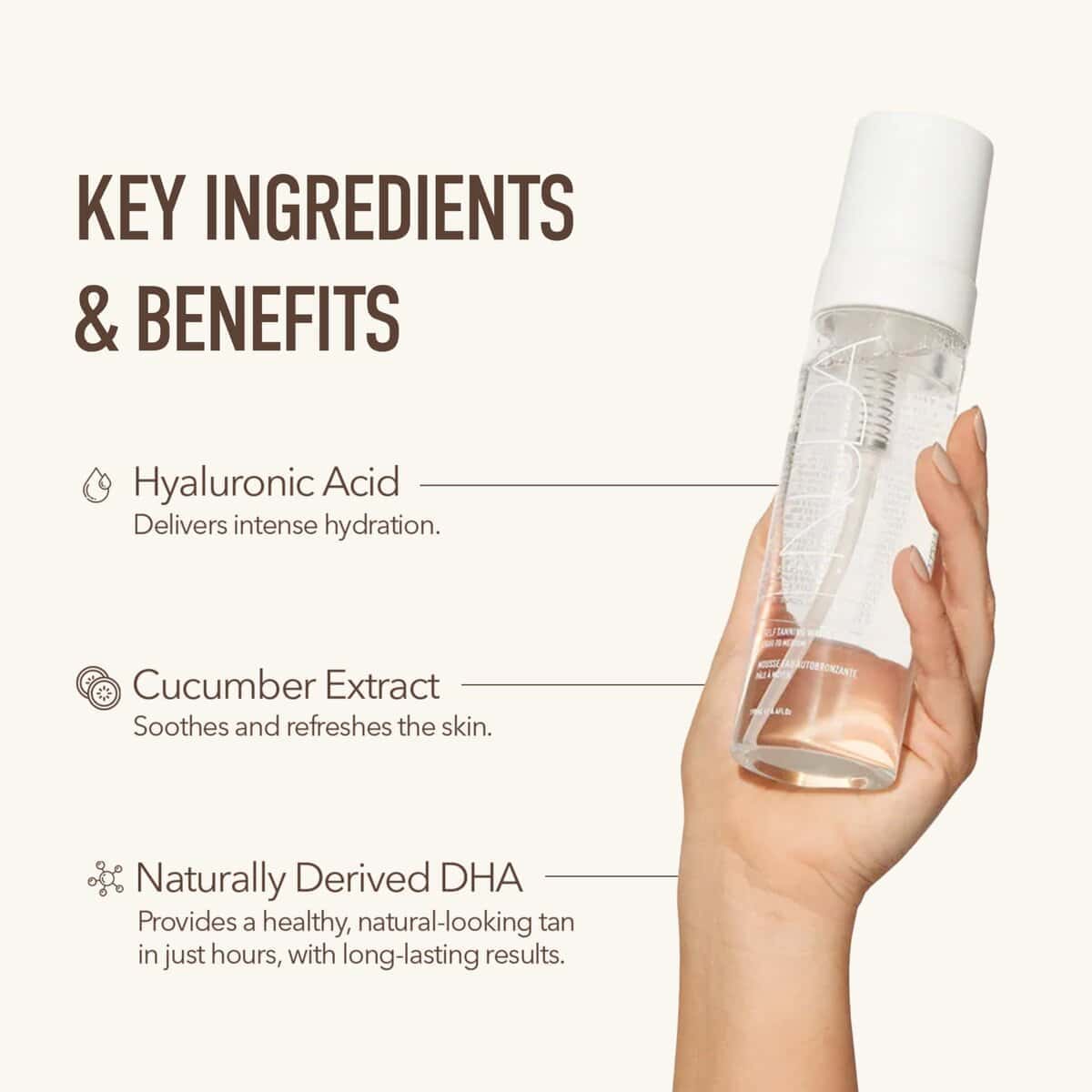 Nuda Self Tanning Water Mousse - Mediano a Oscuro | - Imagen 7