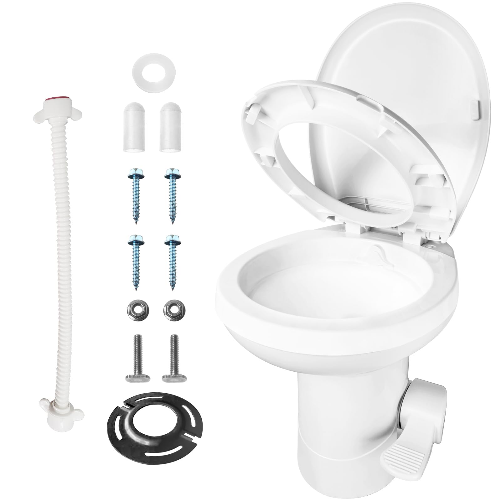 Inodoro para RV MuRealy Mejorado - Descarga de Pedal de