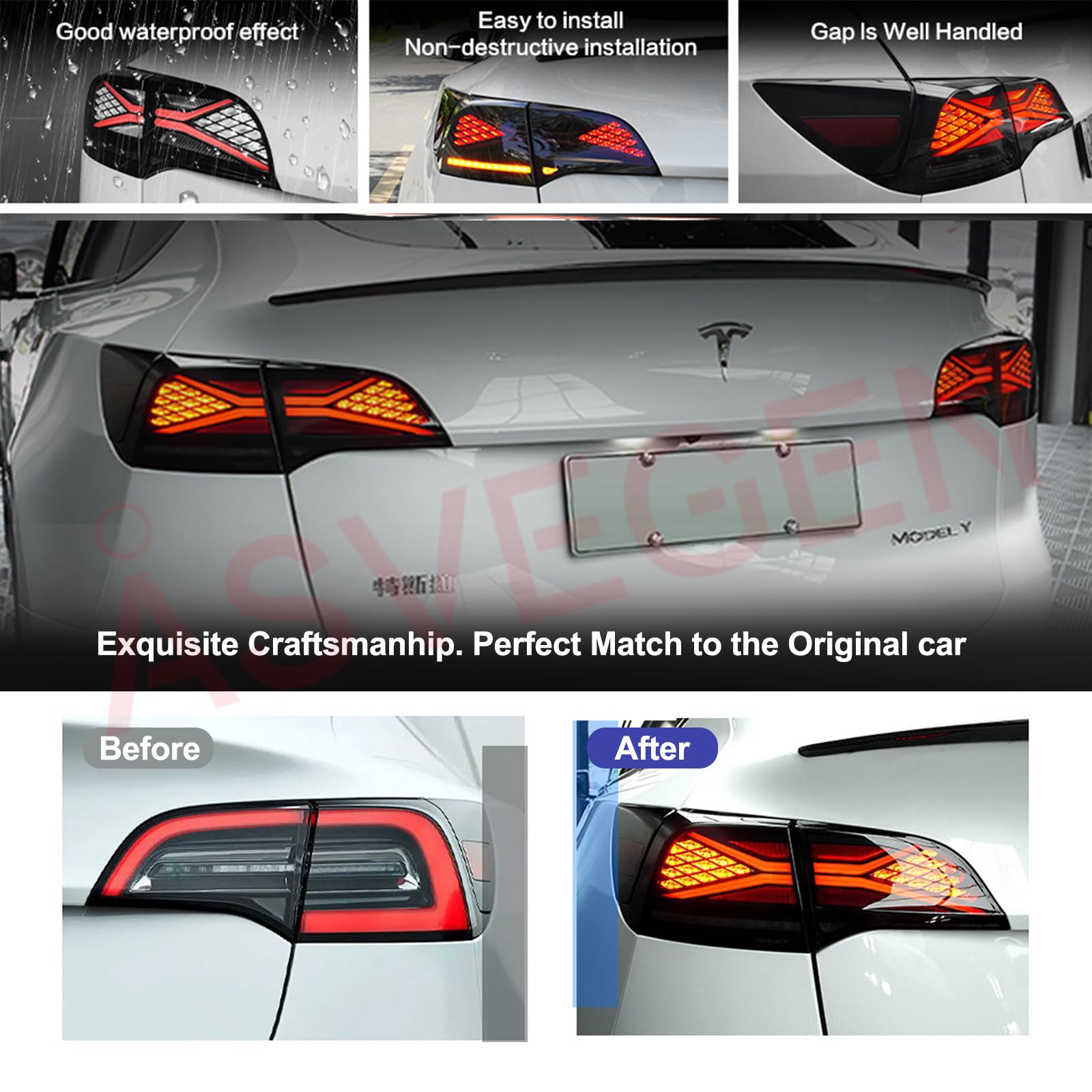 Ensamblaje de Luz Trasera LED ASVEGEN para Tesla Model 3 / - Imagen 3