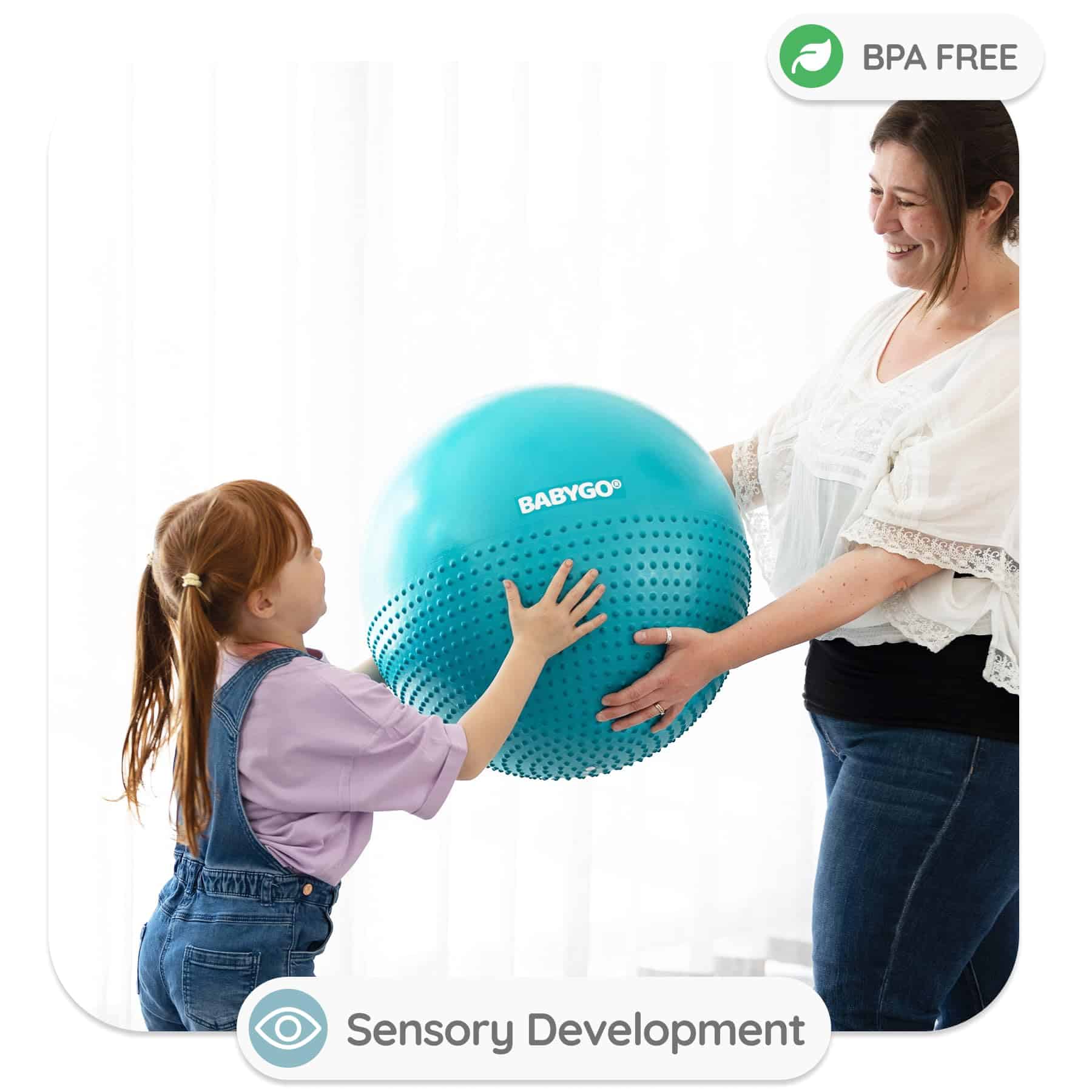 Pelota de Ejercicio Sensorial BABYGO | Pelota -Azul - Imagen 3