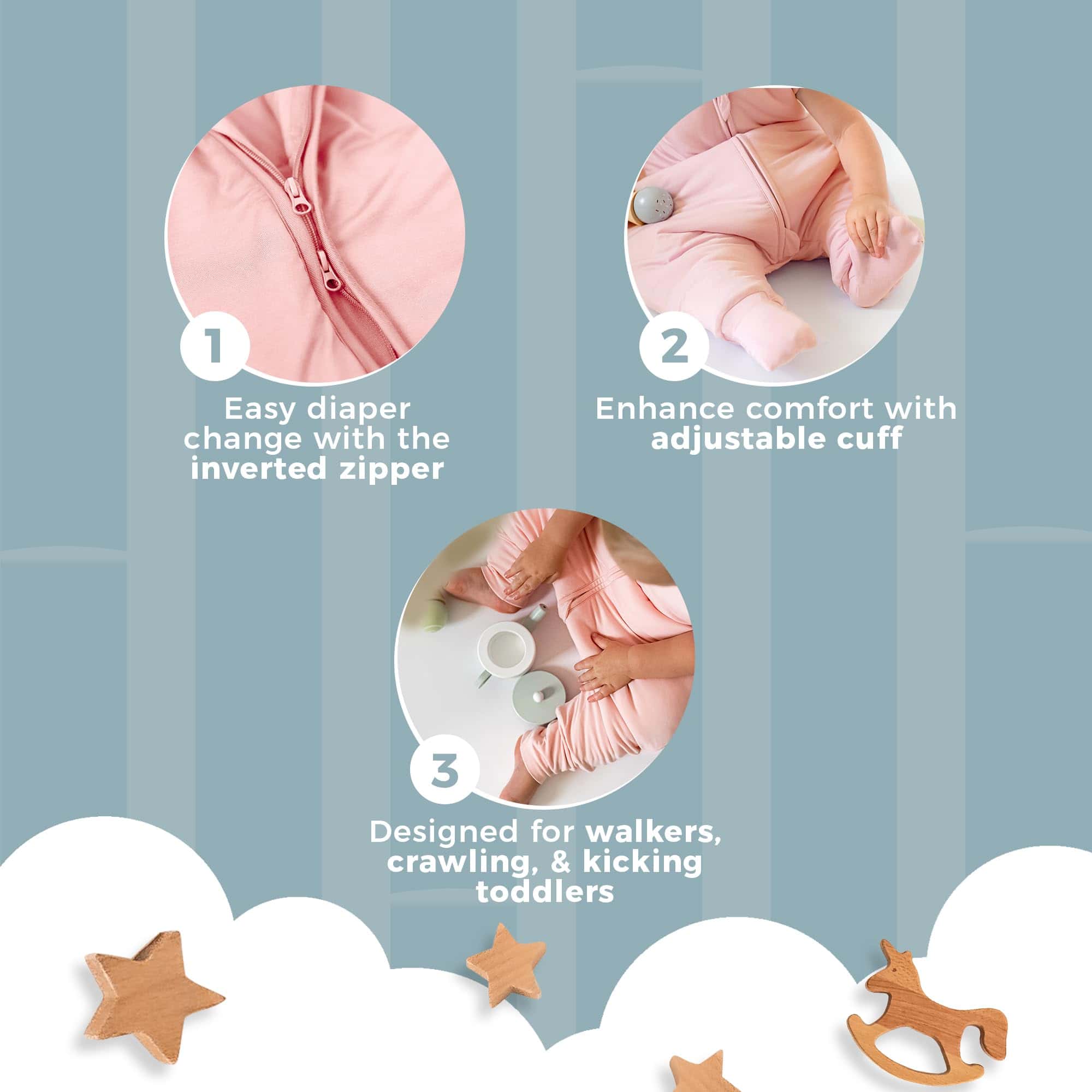 Saco de Dormir Nyte Nyte Baby - 1 TOG, Color Rosa Chicle, 0 - Imagen 5