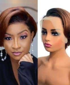 Pelucas de Corte Pixie de Cabello Humano -T1B/33