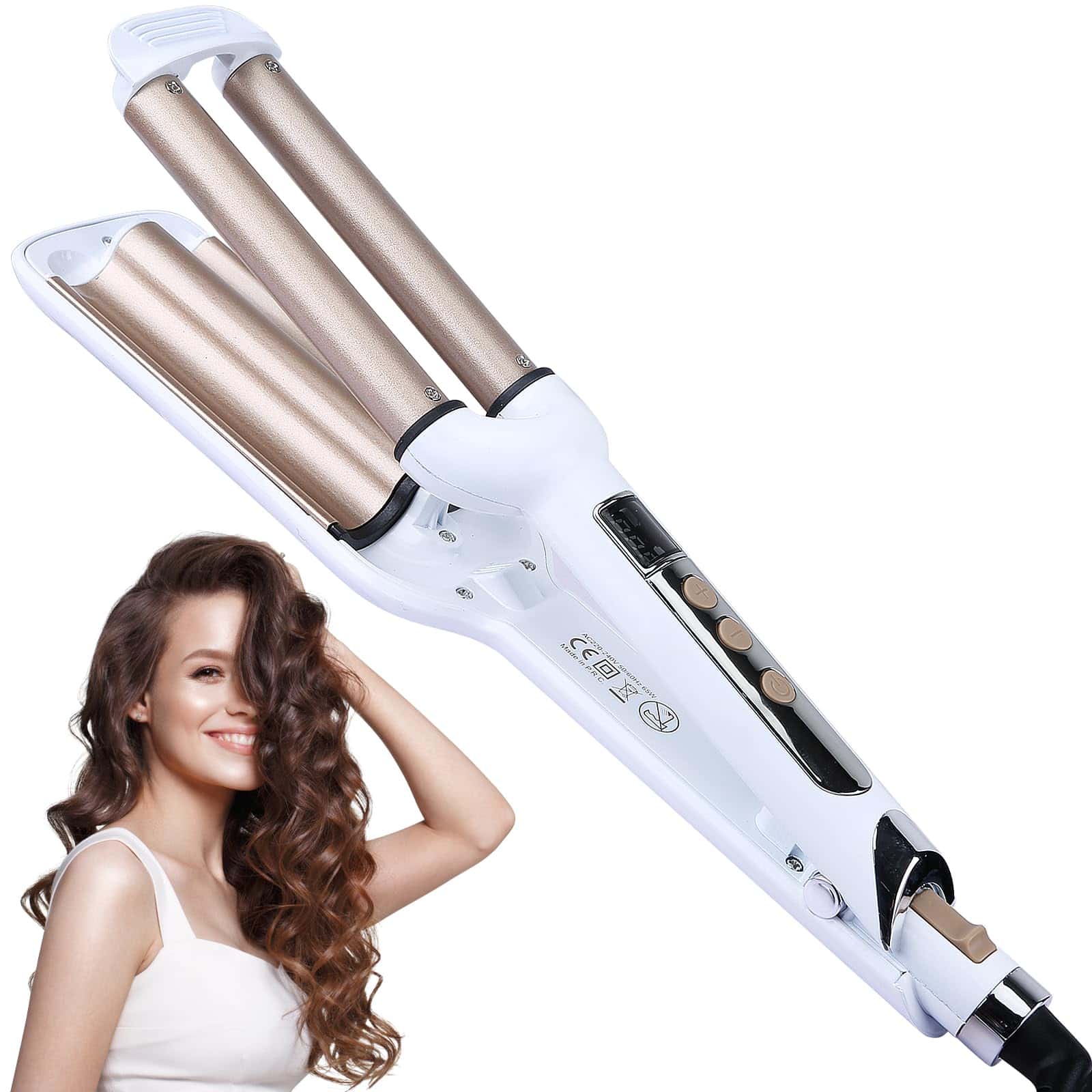 Rizador de Pelo Ondulador - 3 Barras de Ondas Rizador de