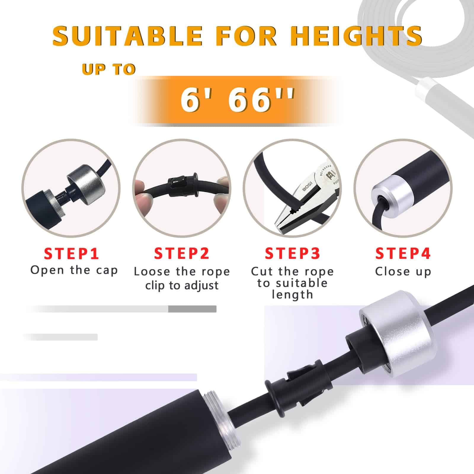 Cuerda para Saltar con Pesas de 3/2 lb para Fitness Hombres - Imagen 6