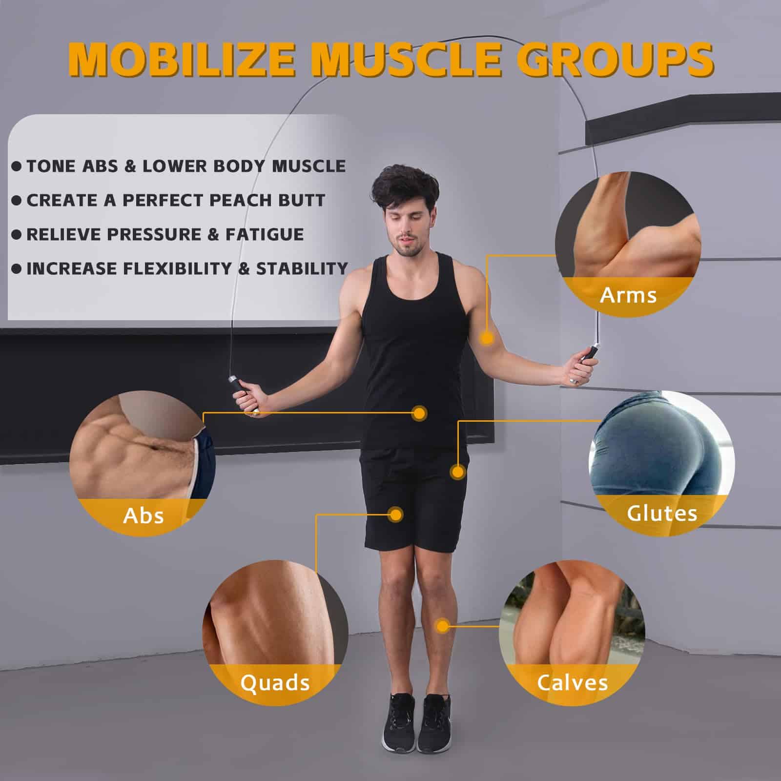 Cuerda para Saltar con Pesas de 3/2 lb para Fitness Hombres - Imagen 5