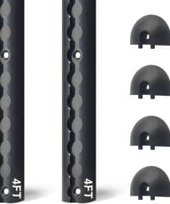 Paquete de 2 rieles de L-Track de aluminio negro resistente