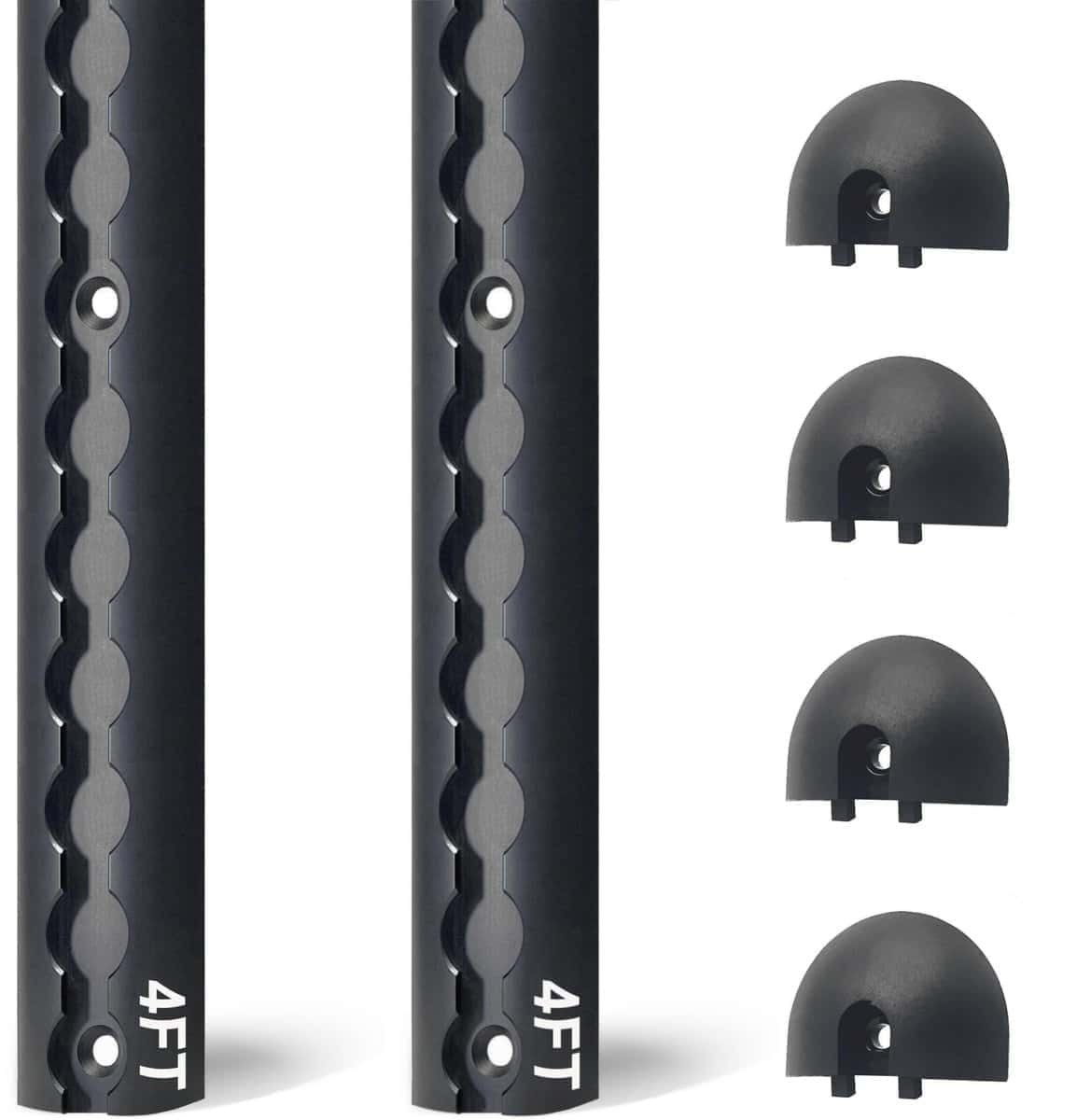 Paquete de 2 rieles de L-Track de aluminio negro resistente