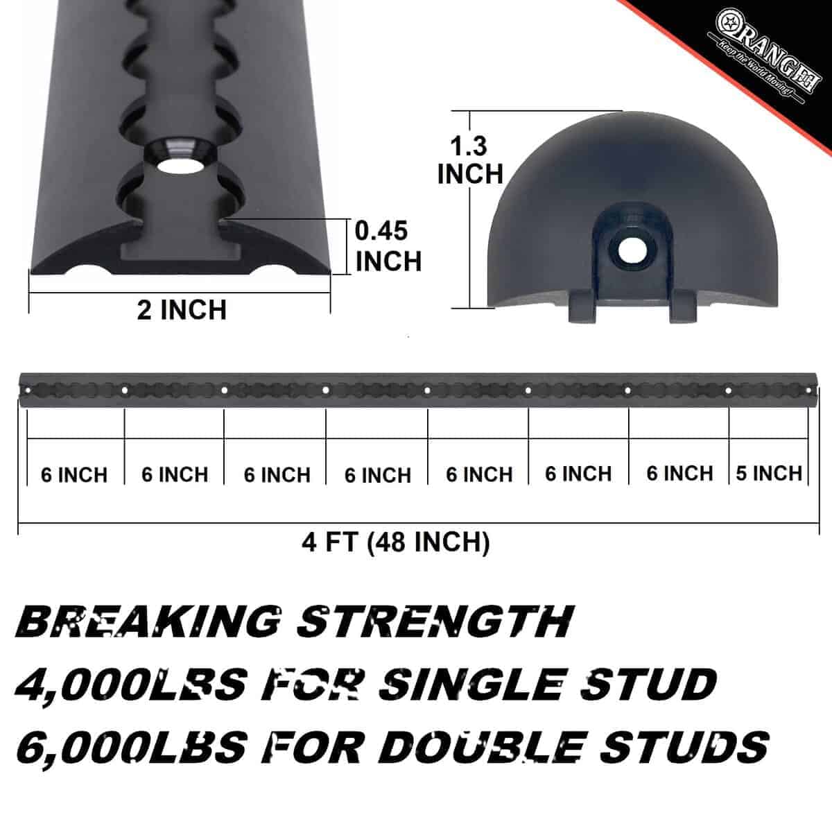 Paquete de 2 rieles de L-Track de aluminio negro resistente - Imagen 3