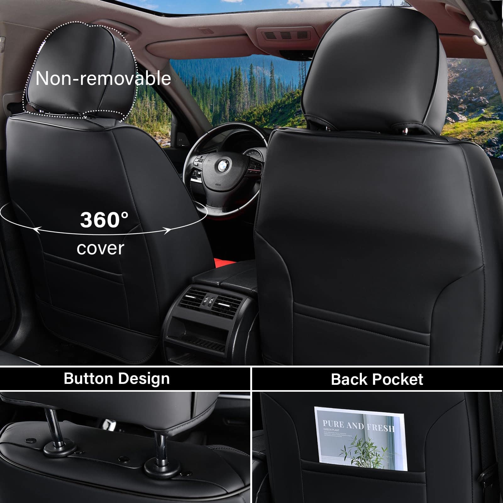 Cubierta de asiento de coche juego completo, cubiertas de - Imagen 3