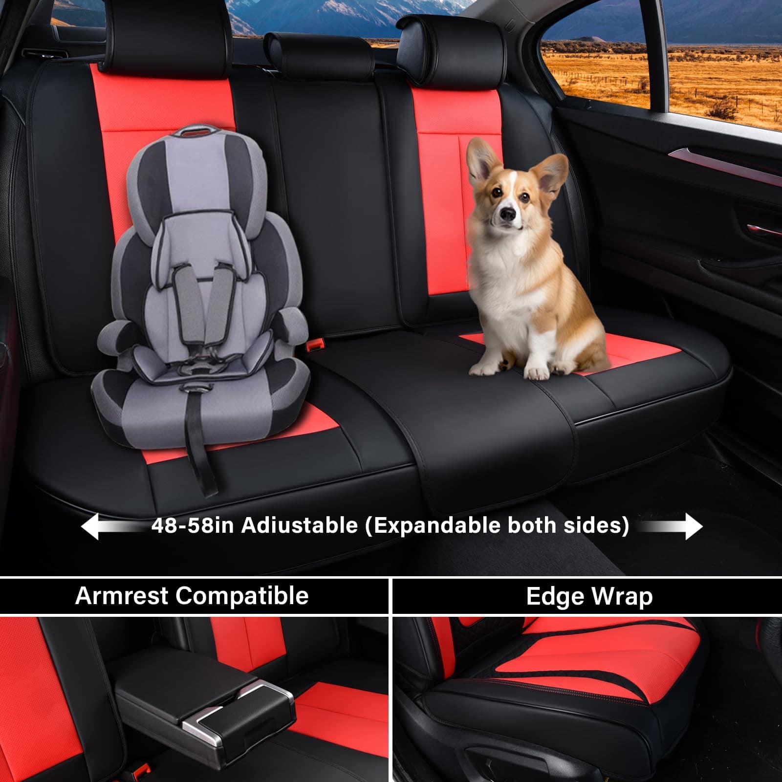 Cubierta de asiento de coche juego completo, cubiertas de - Imagen 4